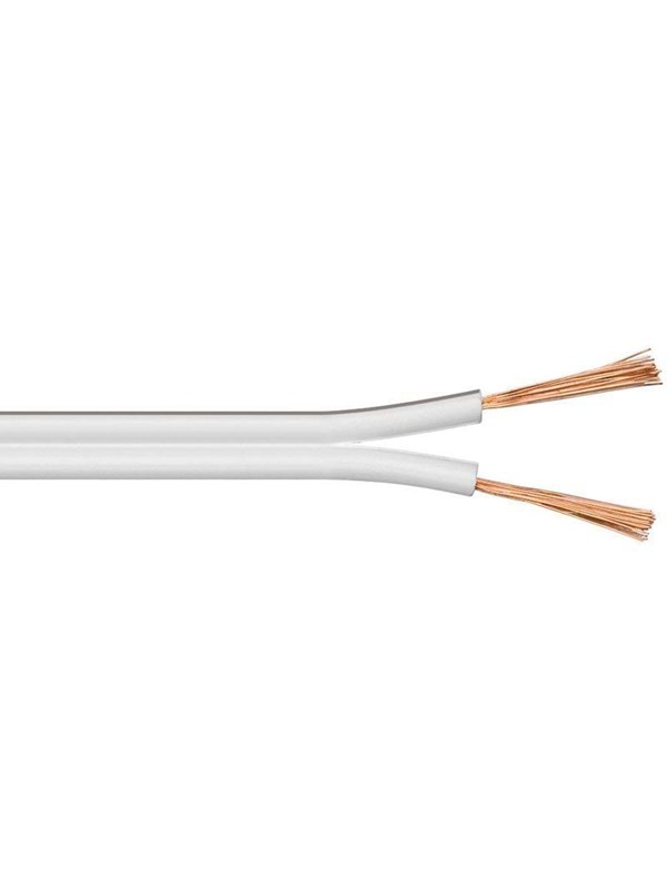 Goobay Högtalarkabel vit CU 50 m rulle, tvärsnitt 2 x 1,5 mm2