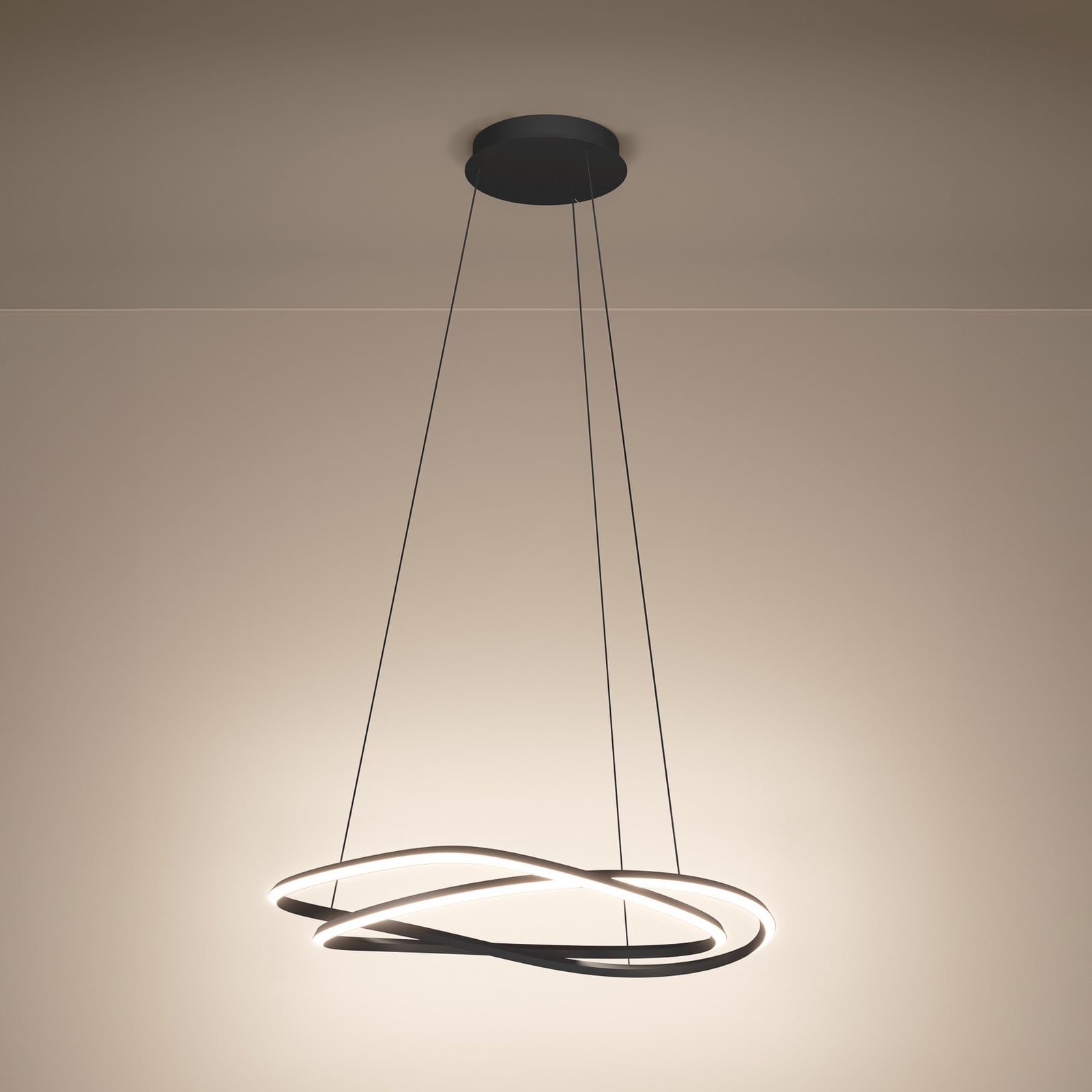 Guntin LED-riippuvalaisin, harmaa, 62 cm, metalli, CCT – Stars of Light - Olohuone - Moderni - Monilamppuinen