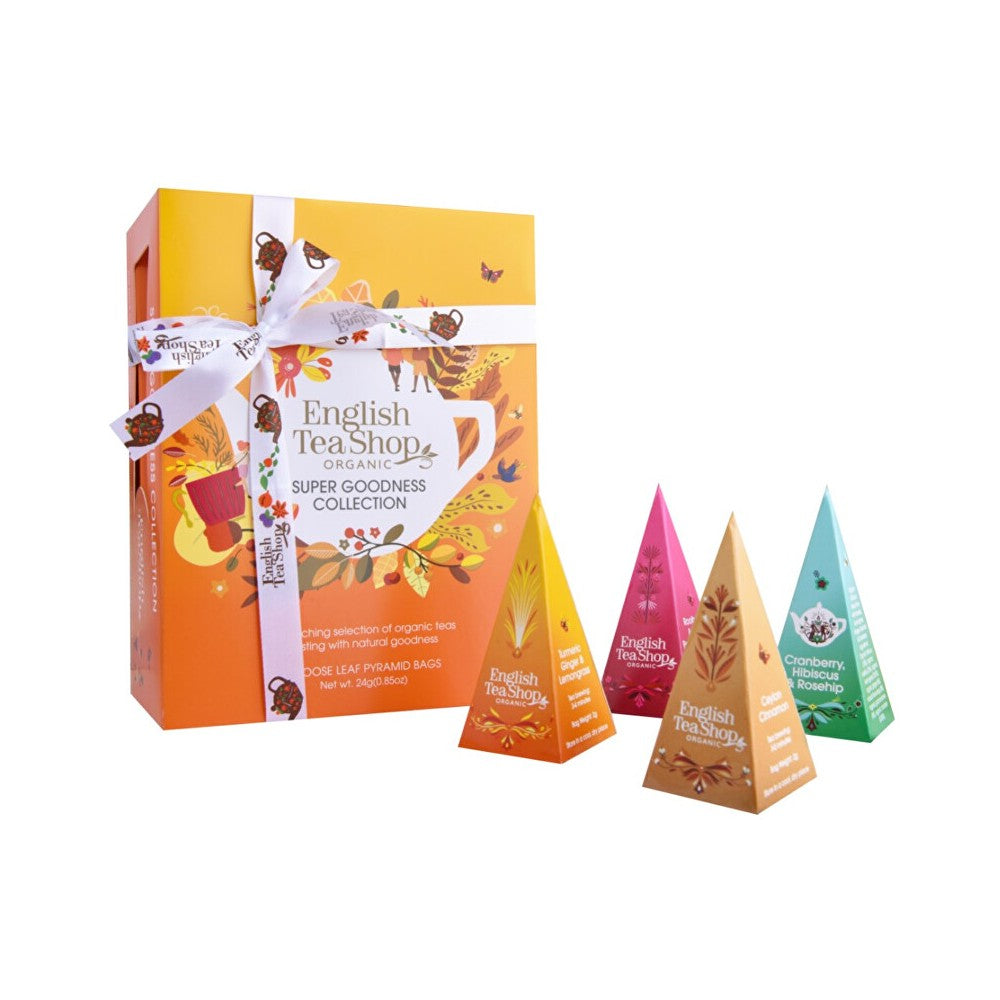 English tea shop Super Goodness Orange BIO -lahjakokoelma 12 pyramidia