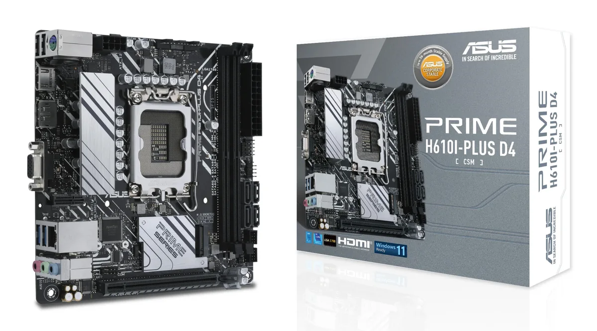 ASUS PRIME H610I-PLUS D4 Emolevy - Intel H610 - Intel LGA1700 - DDR4 RAM - Mini-ITX