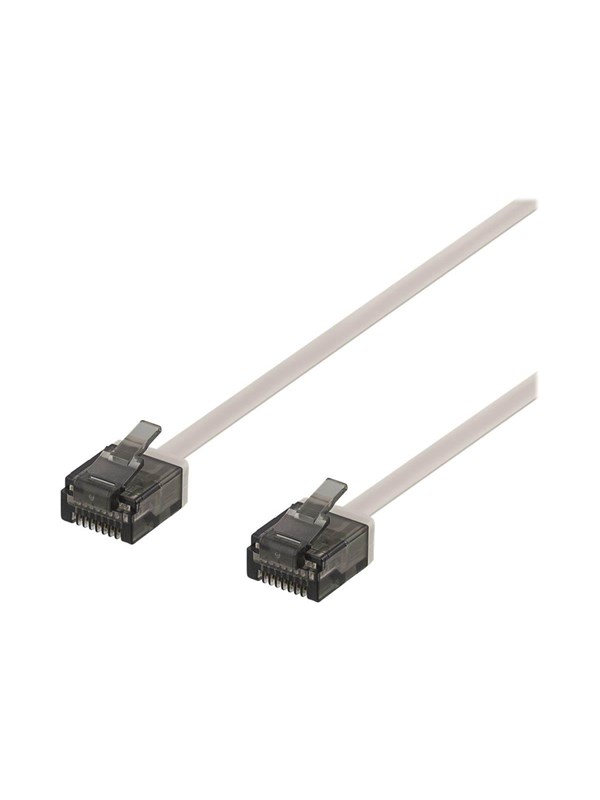 DELTACO U/UTP Cat6a laitekaapeli, litteä, 1mm paksu, 3m, harmaa
