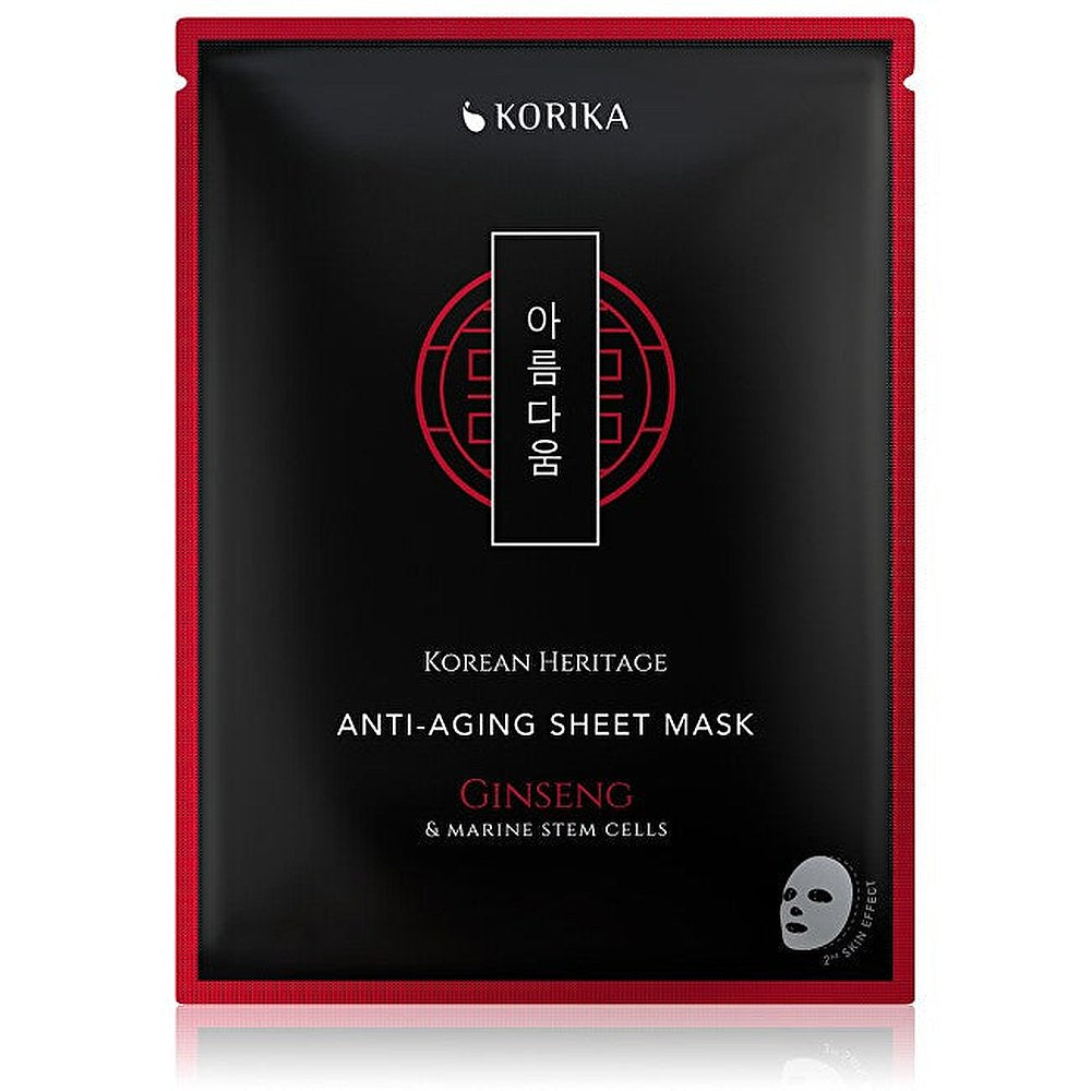 KORIKA Korean Heritage Red Ginseng ja Adenosine Anti-Aging Sheet Mask Anti-Wrinkle Sheet Mask 25g