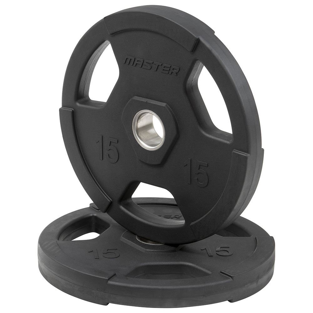 Master Fitness Gummiklädd Skiva Deluxe, Viktskivor gummerade - 15 kg