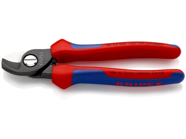 Knipex 95 12 165, Kaapelileikkuri, Sininen, Punainen, Terästä, Musta, Sininen, Punainen, Ruostumaton teräs, 1,5 cm, REACH
