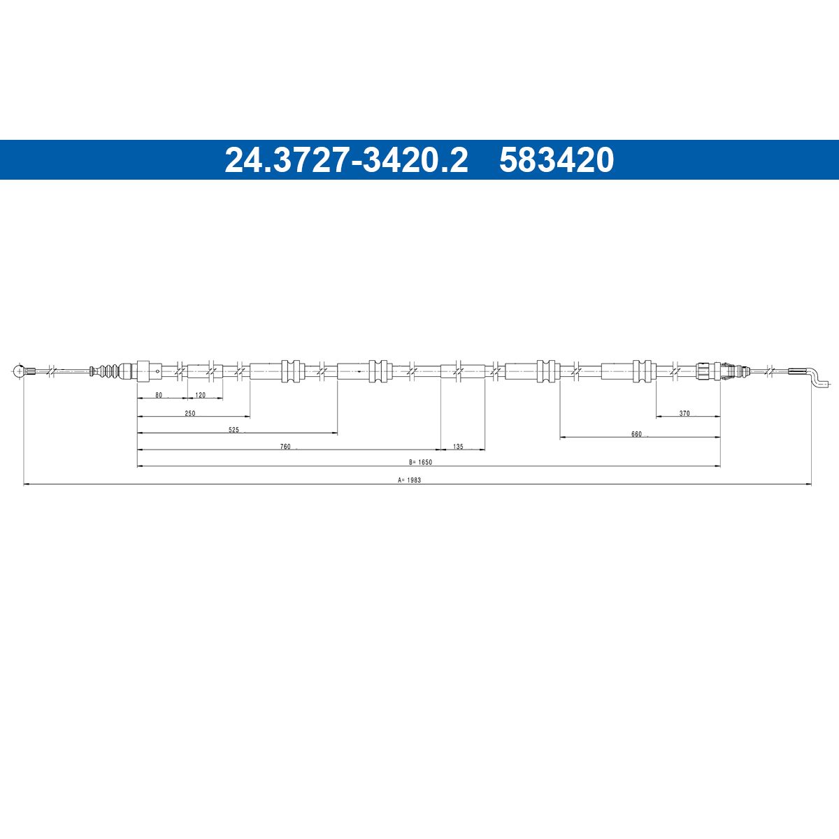 Vaijeri, seisontajarru ATE 24.3727-3420.2