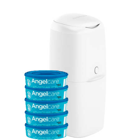 Angelcare-vaippasäiliö & 5 täydennyskasettia
