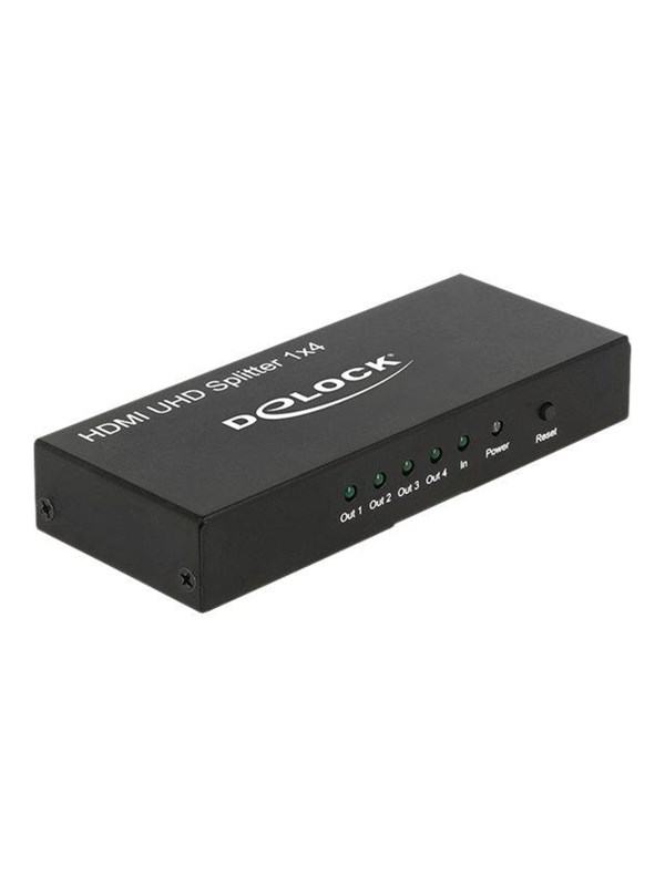 DeLOCK 18684, HDMI, 4x HDMI, 3840 x 2160 pikseliä, Musta, Metalli, 600 MHz