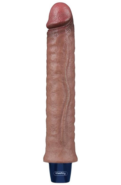 Real Softee Vibrating Dildo Brown 24,5 cm Värisevä dildo