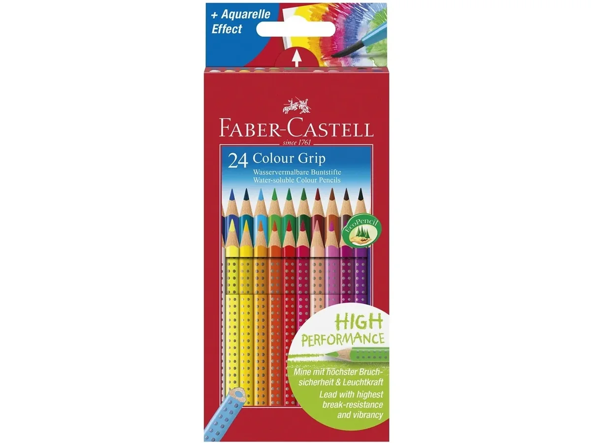 Akvarellikynät Faber-Castell Grip, 24 kpl.