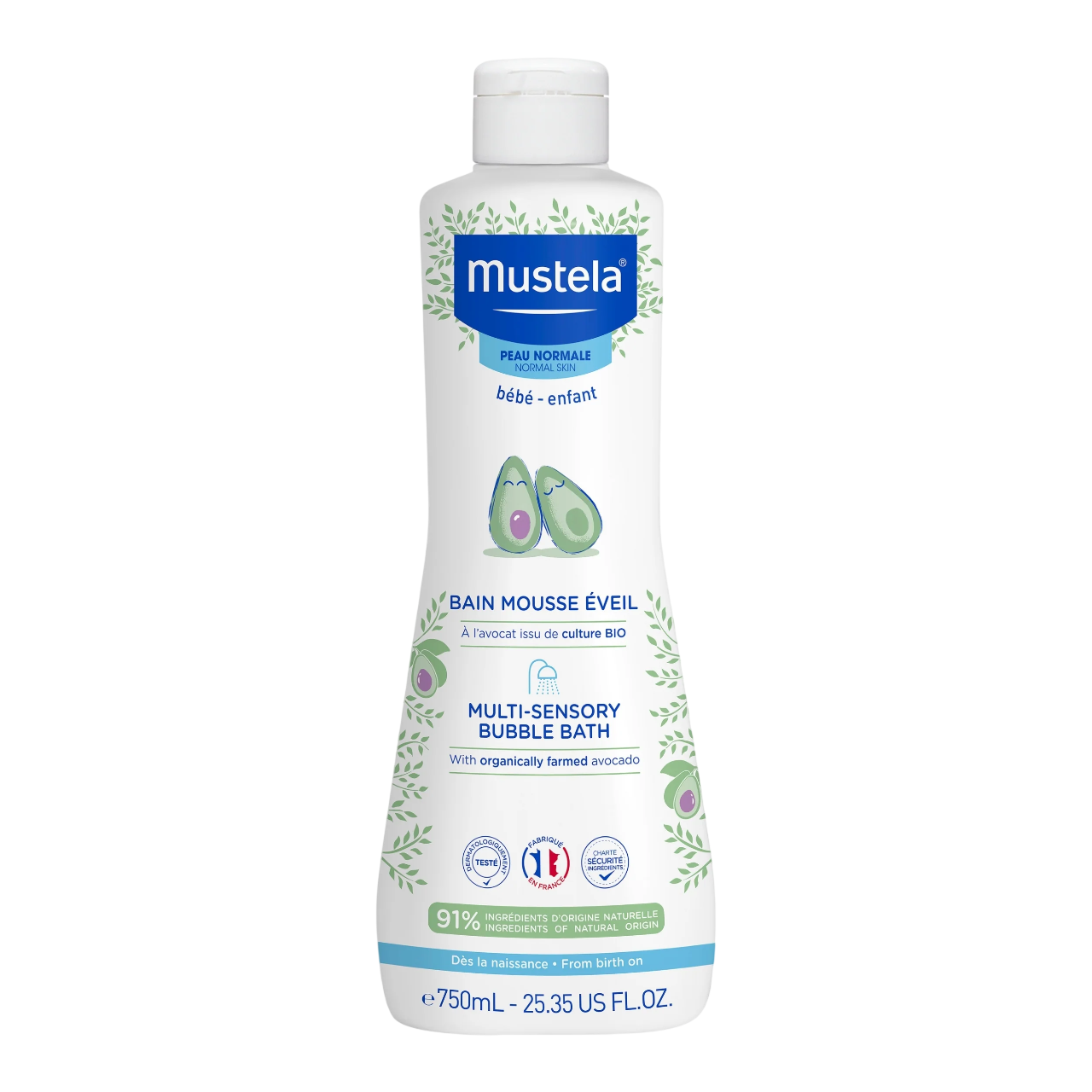 Mustela Mousse Doccia Detergente Multisensoriale Avocado 750 ml — Mousse doccia