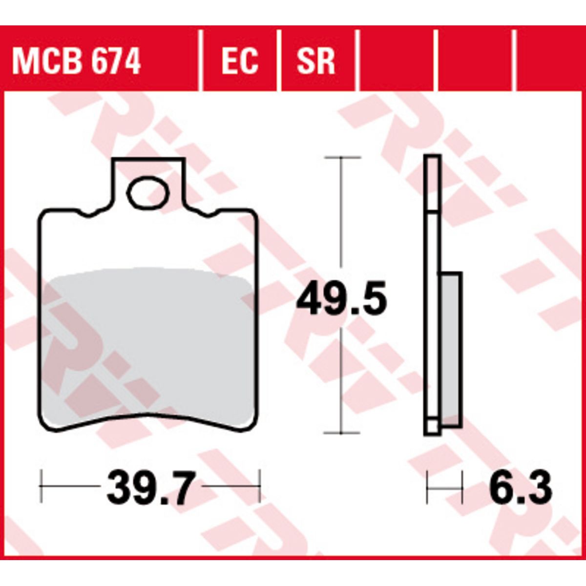Bremsbelagsatz, ohne Straßenzulassung TRW MOTO MCB674EC