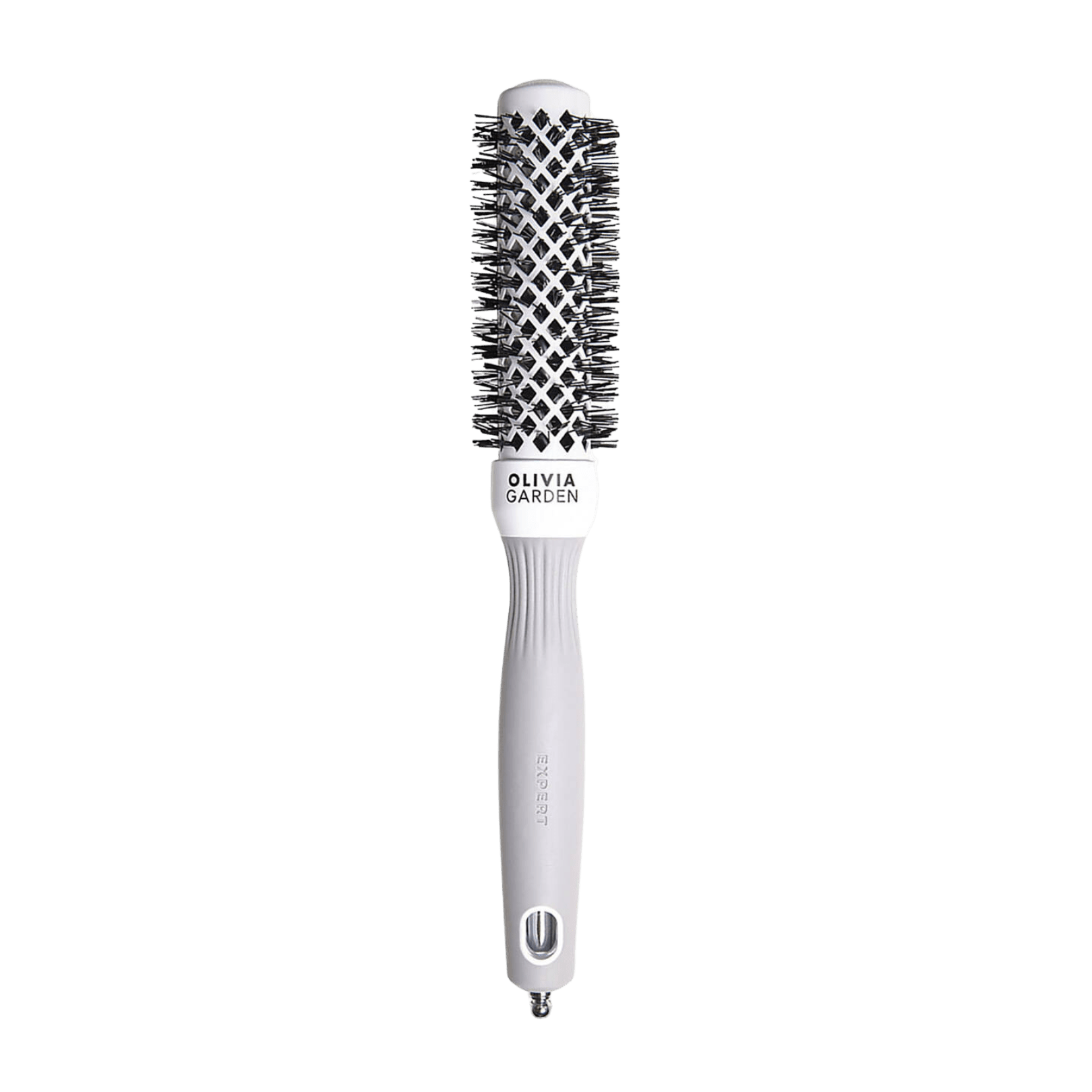 Olivia Garden Expert Shine Wavy Bristles White&Grey hiusharja 35 mm