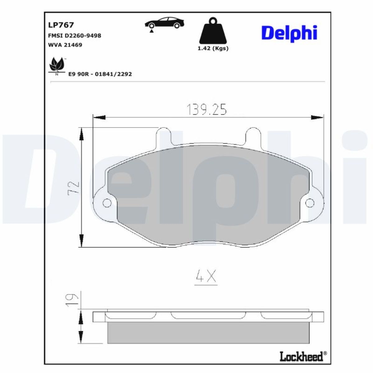 Jarrupalat, levyjarru DELPHI LP767