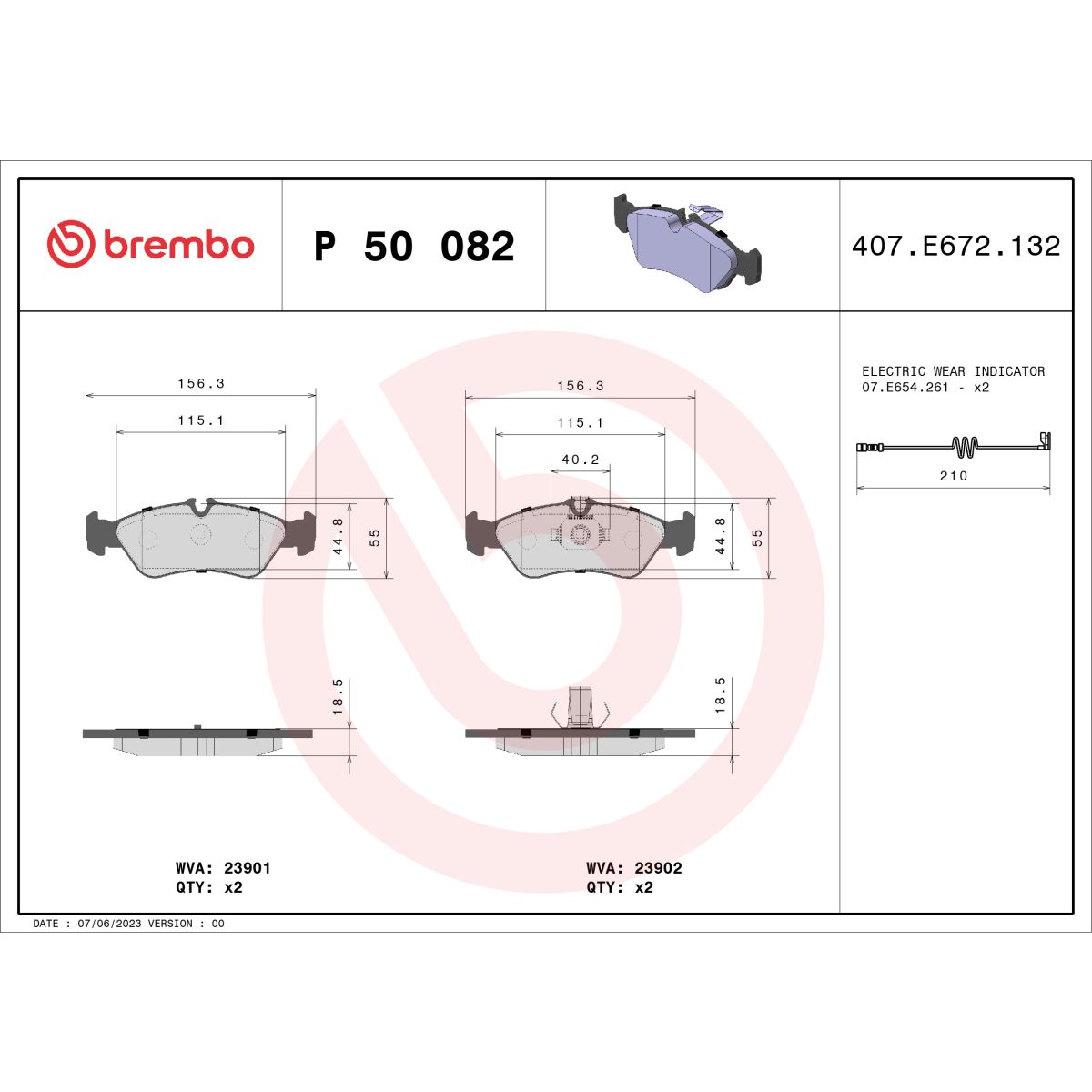 Jarrupalat, levyjarru BREMBO P 50 082
