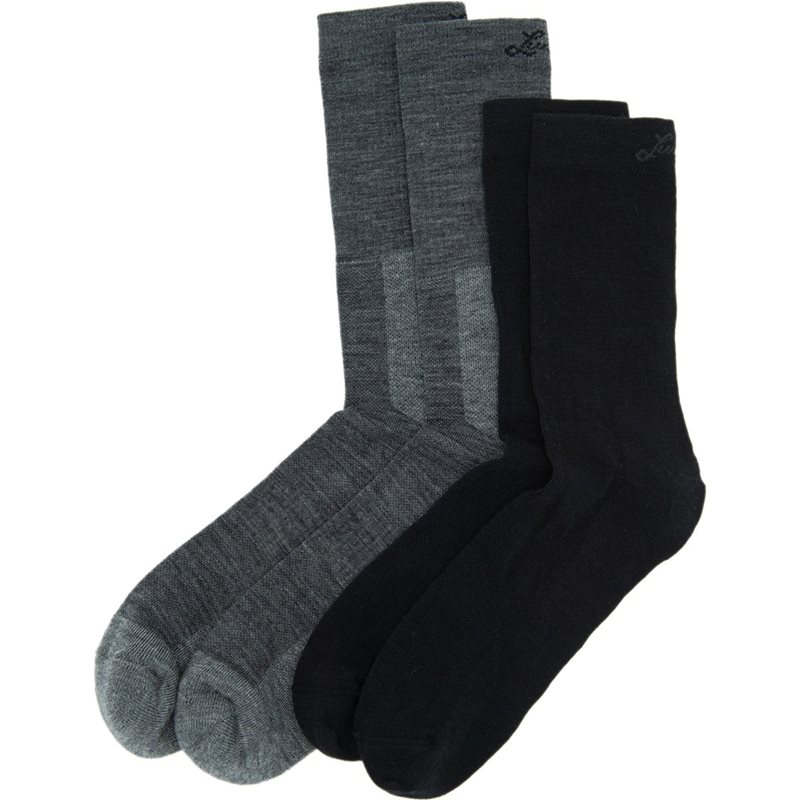 Lundhags Merino Trekking Sock Combo Mid Light Grey Melange/Black - 46-48