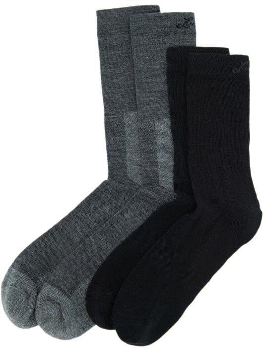Lundhags Merino Trekking Sock Combo Mid Light Grey Melange/Black - 46-48