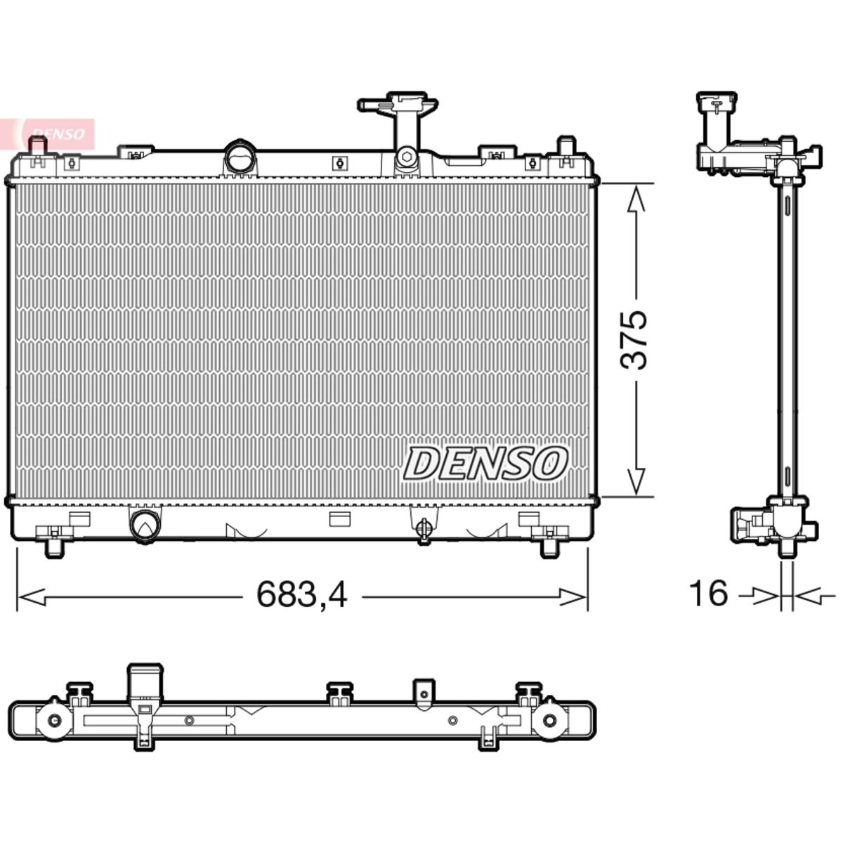 Jäähdytin, moottorin jäähdytys DENSO DRM47038