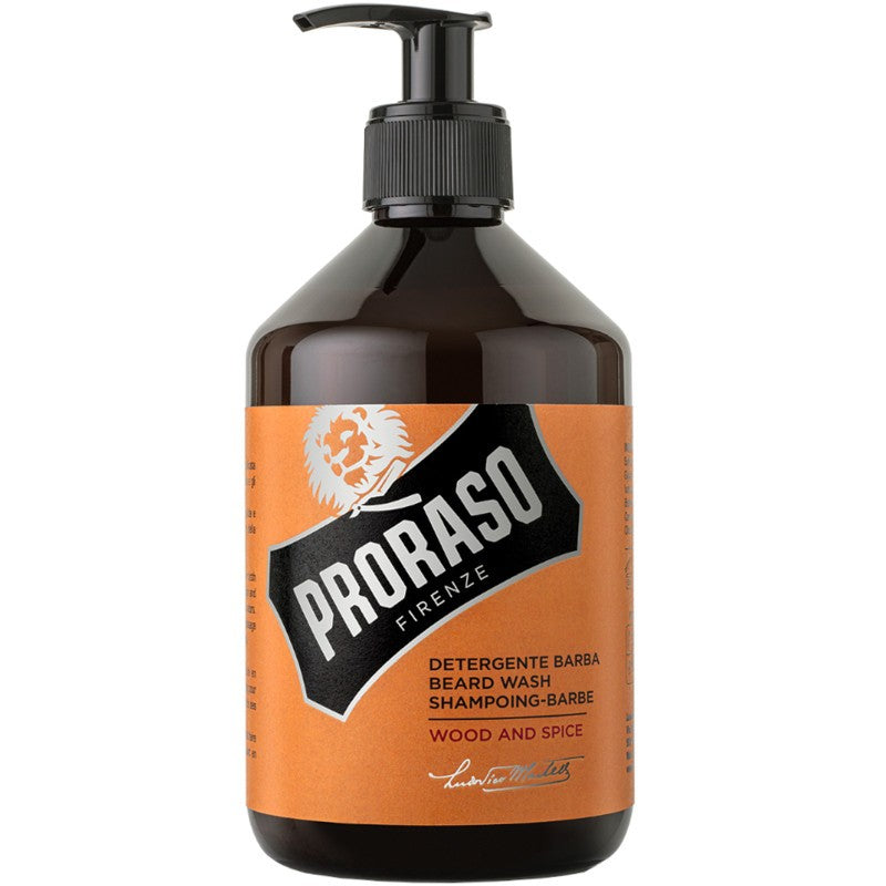 Proraso Wood & Spice parranajo shampoo puun ja mausteiden tuoksulla, 500 ml