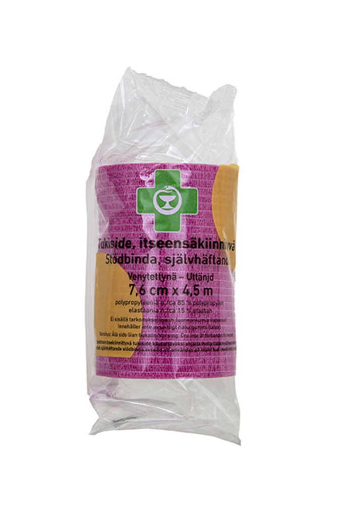 APTEEKKI Tukiside itseensäkiinnittyvä 7,6cm x 4,5m 1 kpl, pinkki