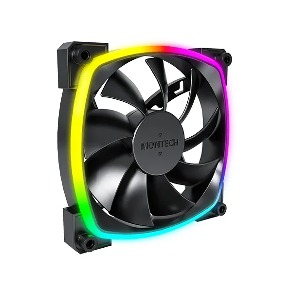 Montech AX120 PWM BK - Kotelotuuletin - 120mm - Musta RGB LED valolla - 27 dBA
