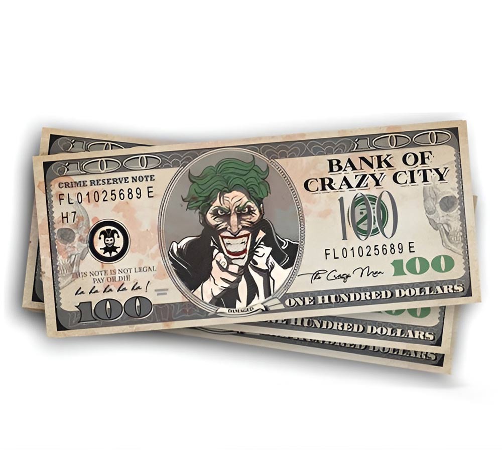 Dollarinsetelit Evil Joker - 76-pakkaus