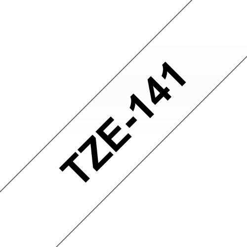 Brother Tape 18mm Tze-141 Musta/läpinäkyvä