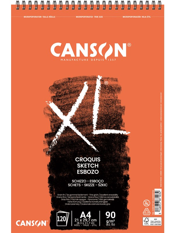 Canson XL Croquis FG A4 90G Spiral 120 SH