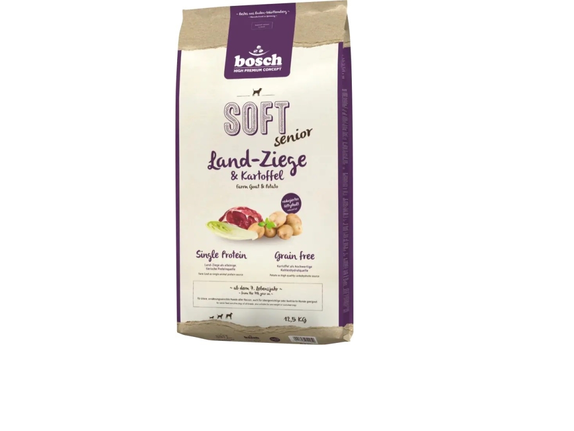 Bosch Soft Senior Goat & Potato, Koiran kuivaruoka, Viljaton, 12,5 kg