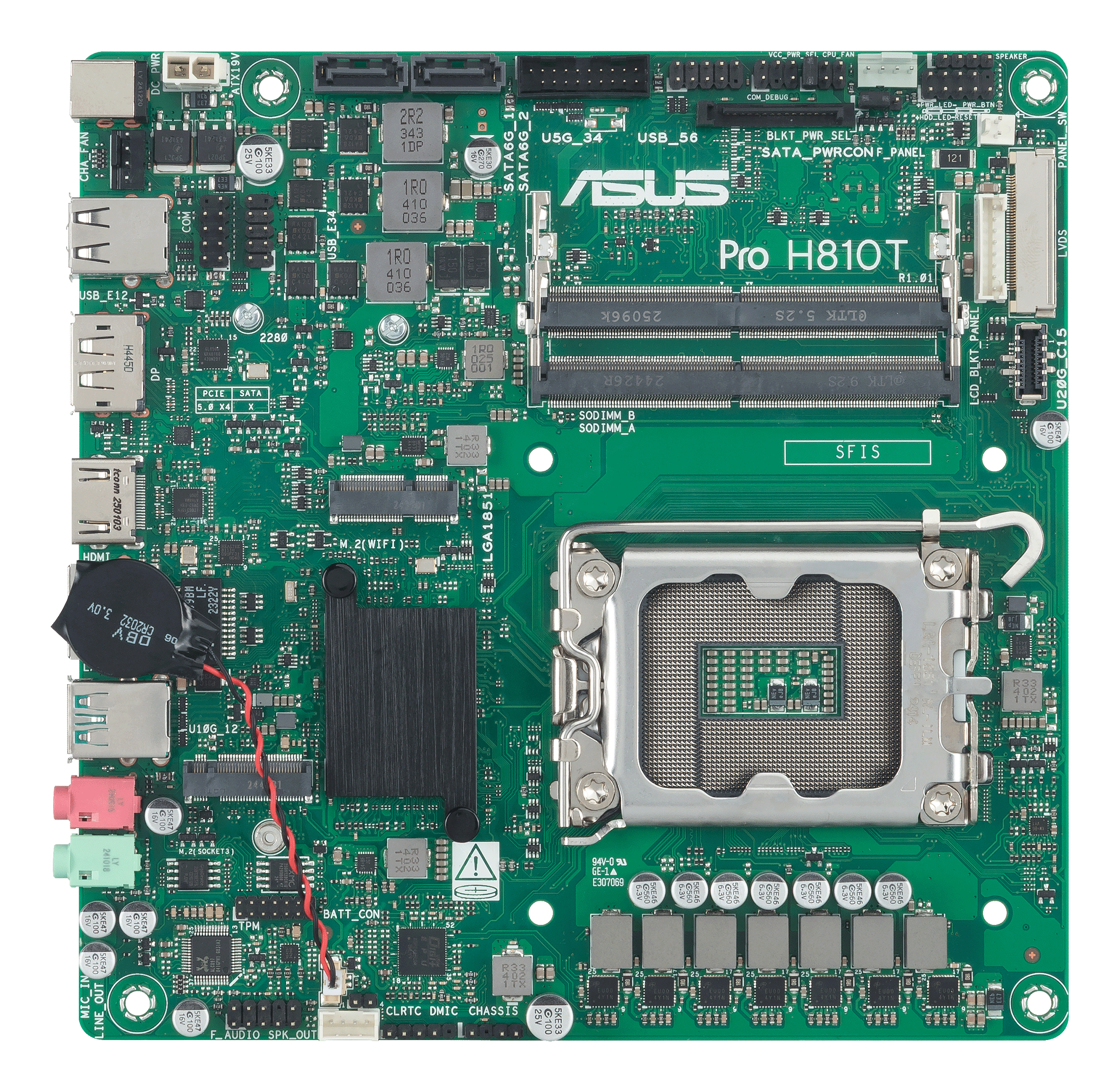 ASUS PRO H810T-CSM Emolevy - Intel H810 - Intel LGA1851 - DDR5 RAM - Mini-ITX