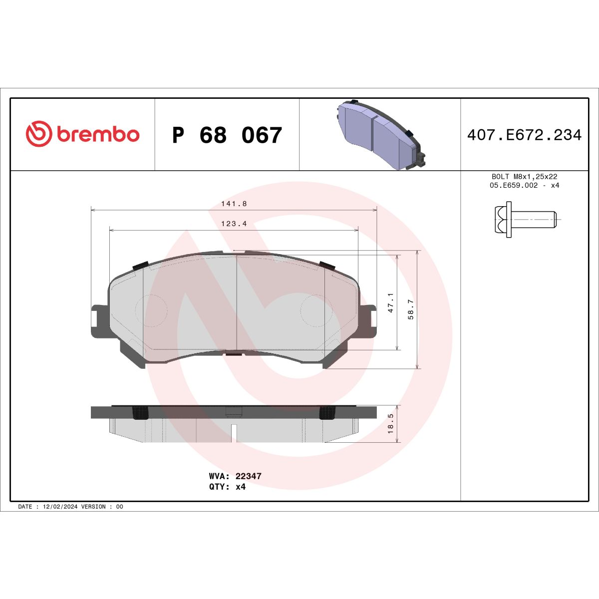 Jarrupalat, levyjarru BREMBO P 68 067