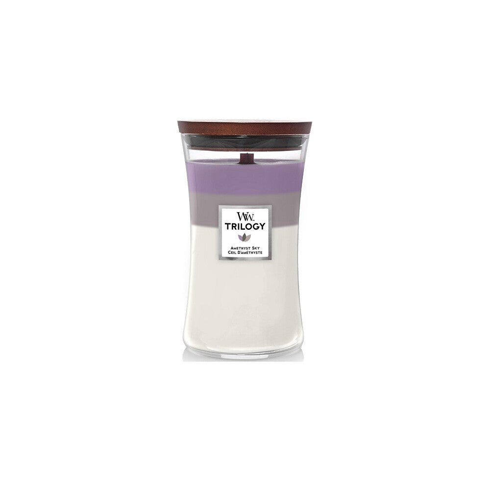 Woodwick Suuri tuoksukynttilä Trilogy Taivaan ametisti 609,5 g