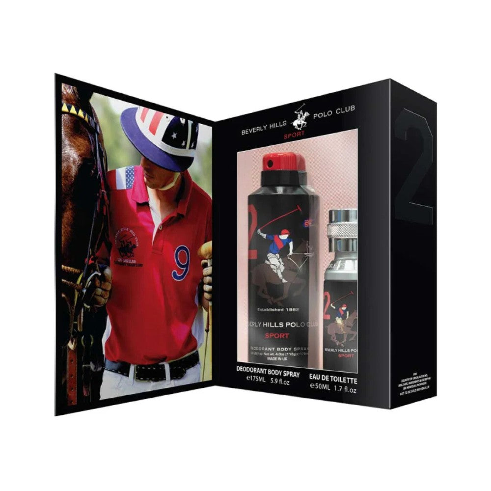 Beverly Hills Polo Club 1982 Sport 2 Lahjapakkaus Miehelle Eau de Toilette 50 ml + Deodoranttisuihke 175 ml