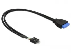 DeLOCK Sisäinen USB 3.0 IDC20 naaras - USB 2.0 IDC10 uros 0,3 metriä - sisäinen USB-adapterikaapeli, musta