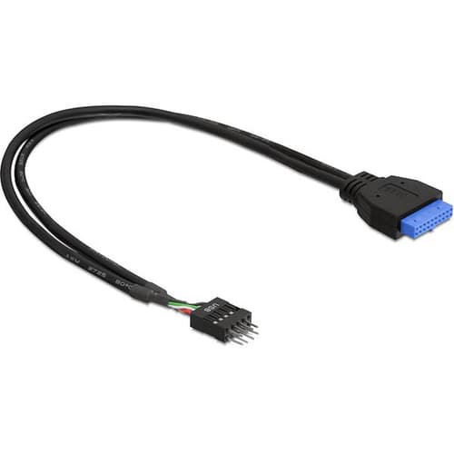 DeLOCK Sisäinen USB 3.0 IDC20 naaras - USB 2.0 IDC10 uros 0,3 metriä - sisäinen USB-adapterikaapeli, musta
