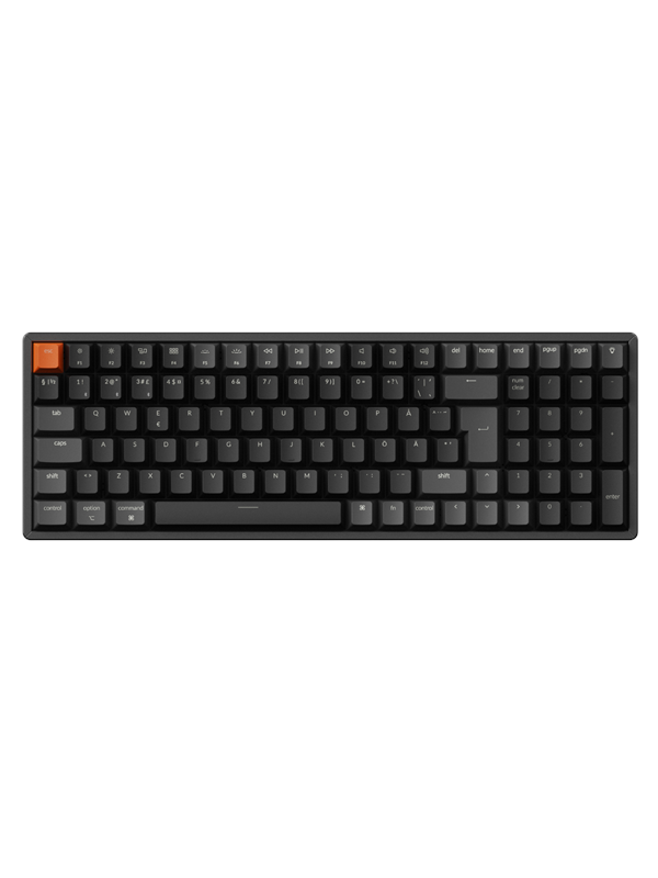 Keychron K4 v3 RGB QMK Wireless Hot Swap QMK - Super Red - Pelinäppäimistö - Pohjoismainen - Musta