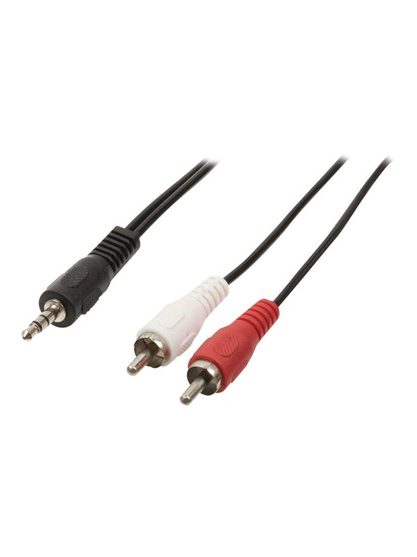 Nedis Stereoäänikaapeli | 3.5 mm uros | 2x RCA uros | Niklattu | 1.50 m | Pyöreä | Musta | Laatikko