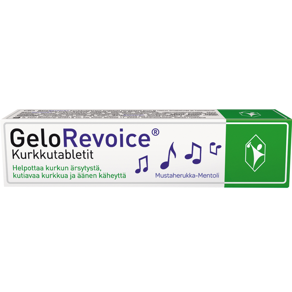 GeloRevoice Kurkkutabletti Mustaherukka-Mentoli tabletti 20 kpl 20 tabl