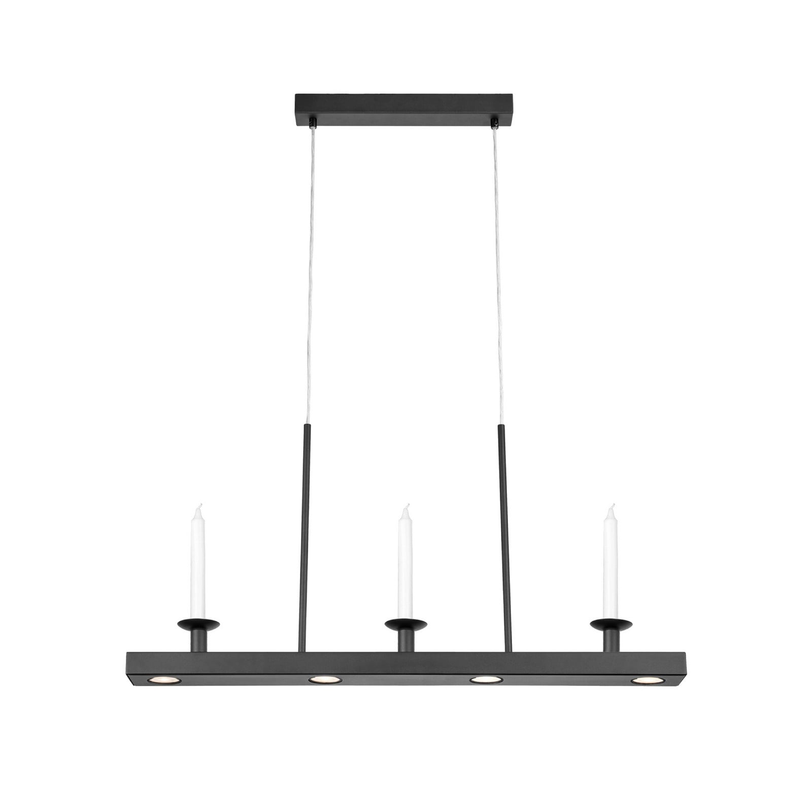 Dining LED-riippuvalaisin, musta, pituus 82 cm, rauta, himmennettävä - Markslöjd - Olohuone - Metalli - Monilamppuinen