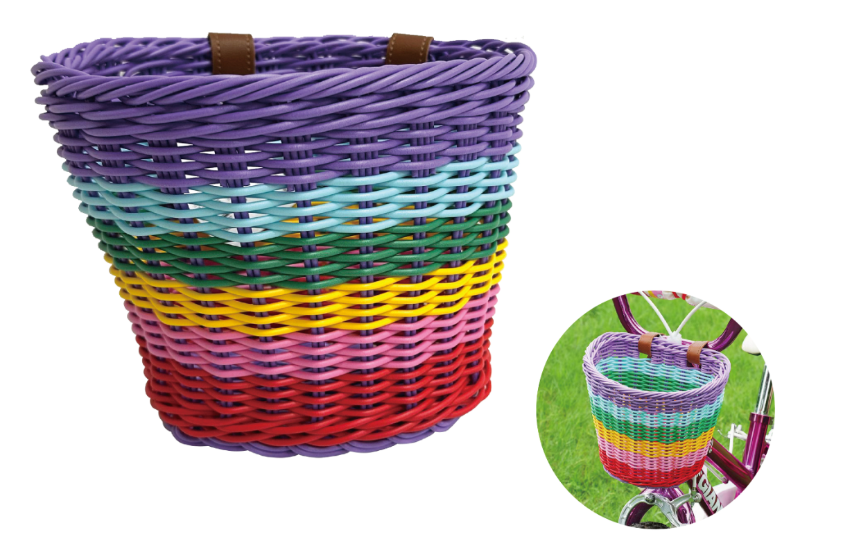 Sateenkaaren värinen polkupyörän kori 19 cm