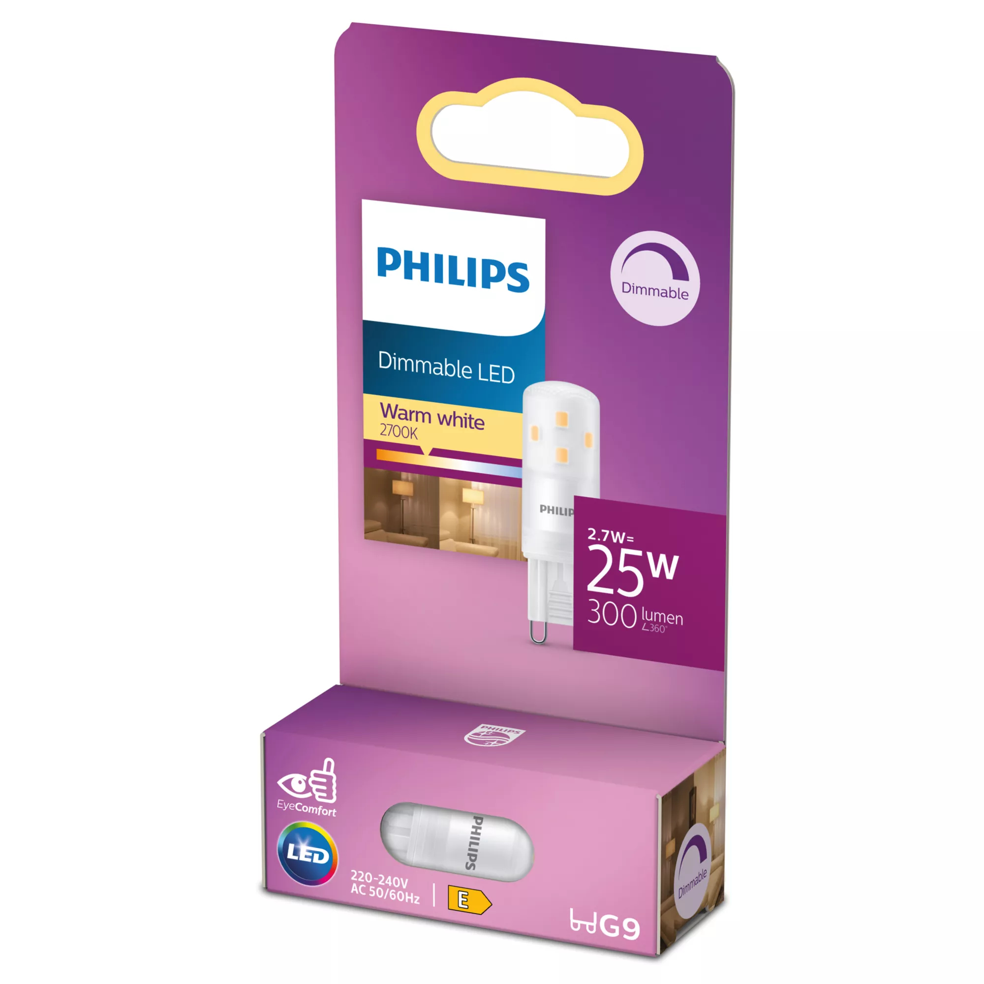 Philips LED G9 Kapsel 2,7W (25W) Dimbar 300lm