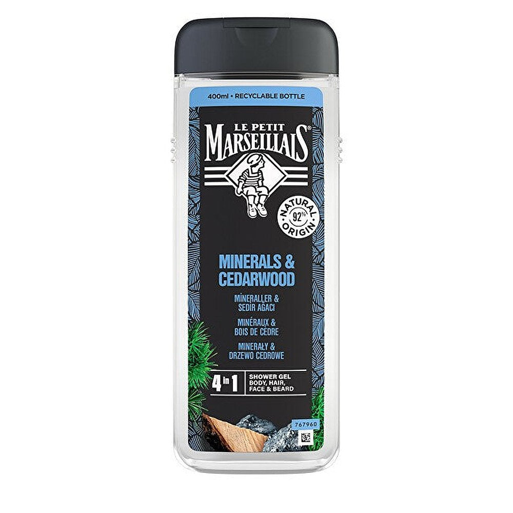 Le Petit Marseillais Mineraalit ja setripuu 4-in-1 -suihkugeeli miehille 400 ml