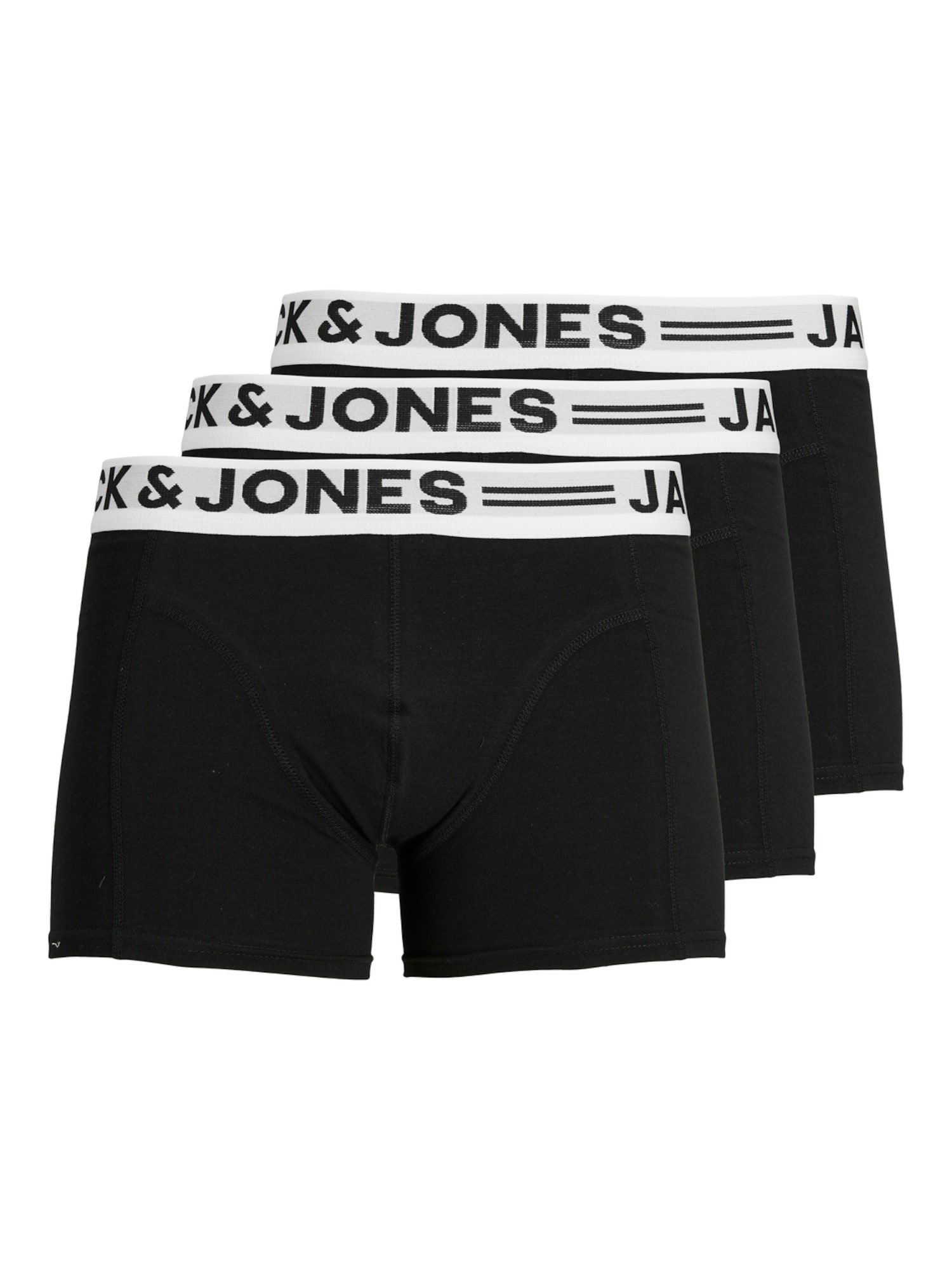 JACK & JONES Bokserishortsit 'Sense' vaaleanharmaa / musta / valkoinen