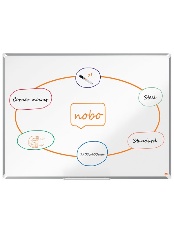 Nobo Whiteboard Premium Plus Steel Magneettinen 120x90cm
