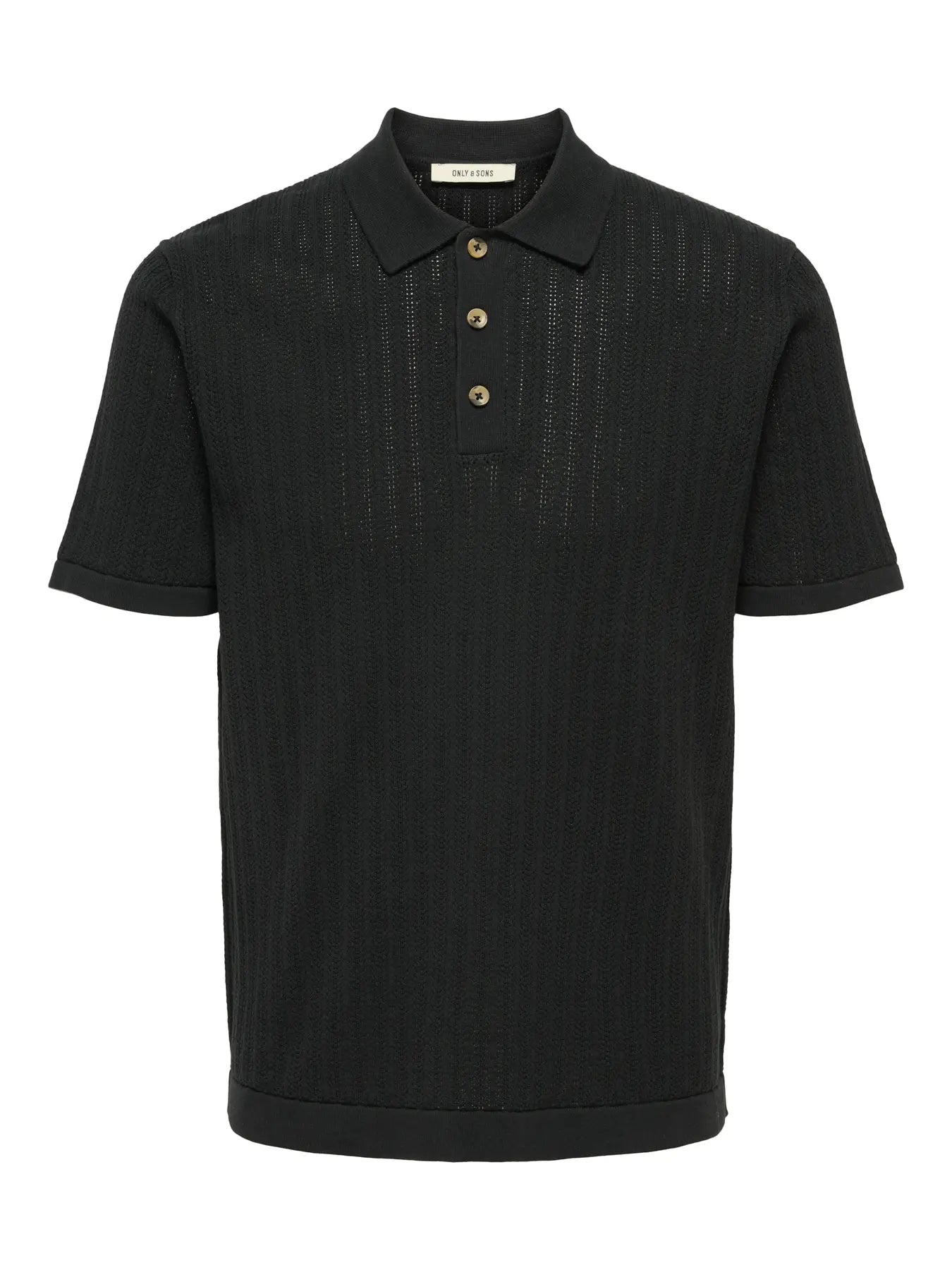 Only and Sons miesten paita ONSMOON REG 12 SS Polo Knit, musta