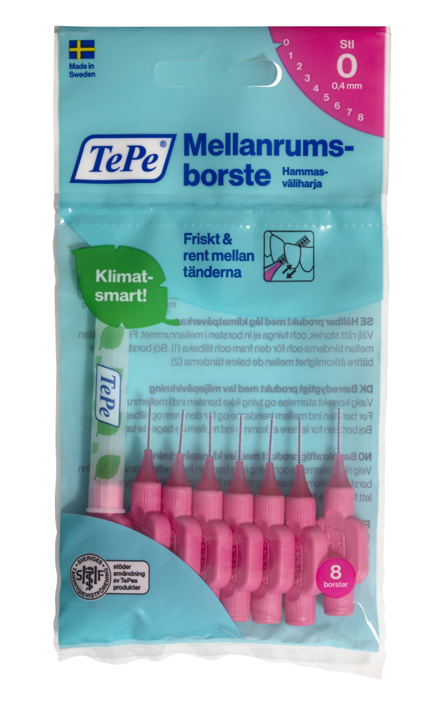 Tepe hammasväliharja 0,4mm pinkki 8 kpl