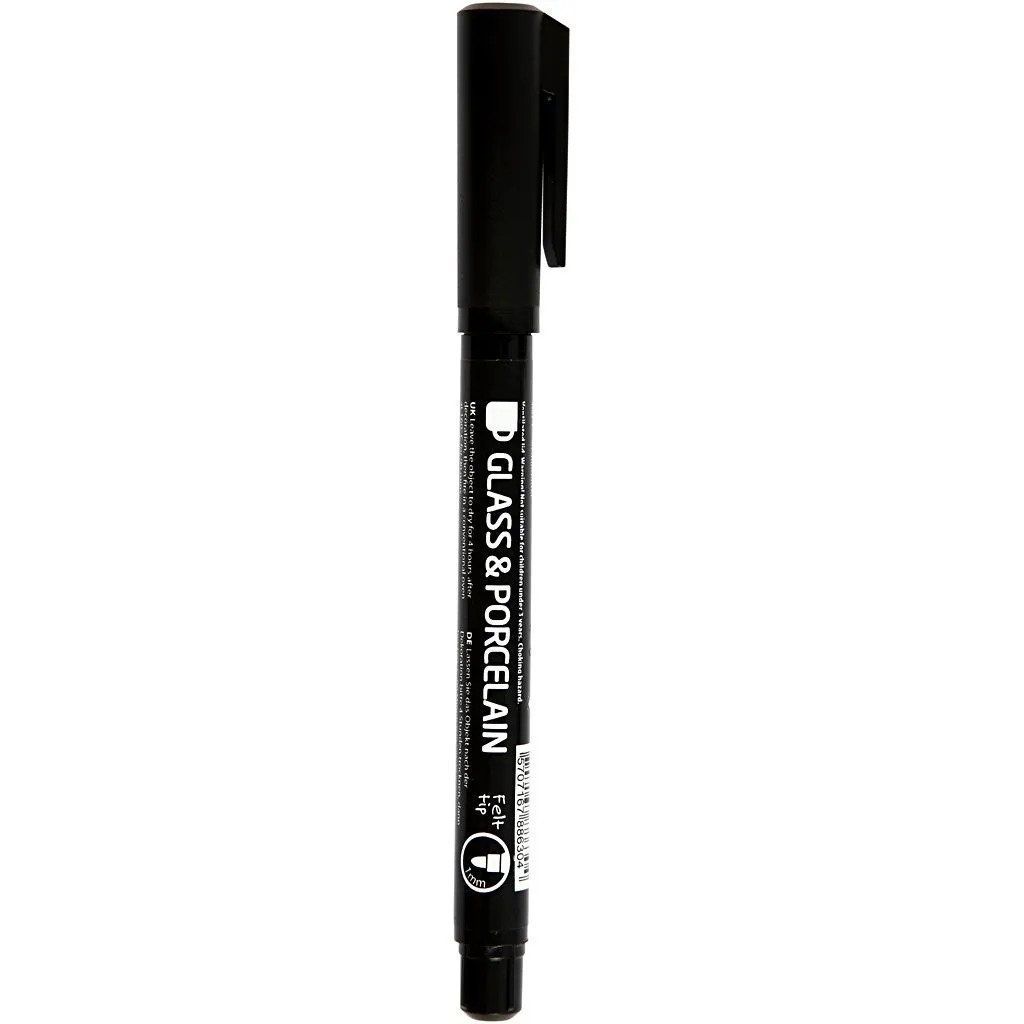 Lasi- ja posliinitussi 1-3mm - Musta