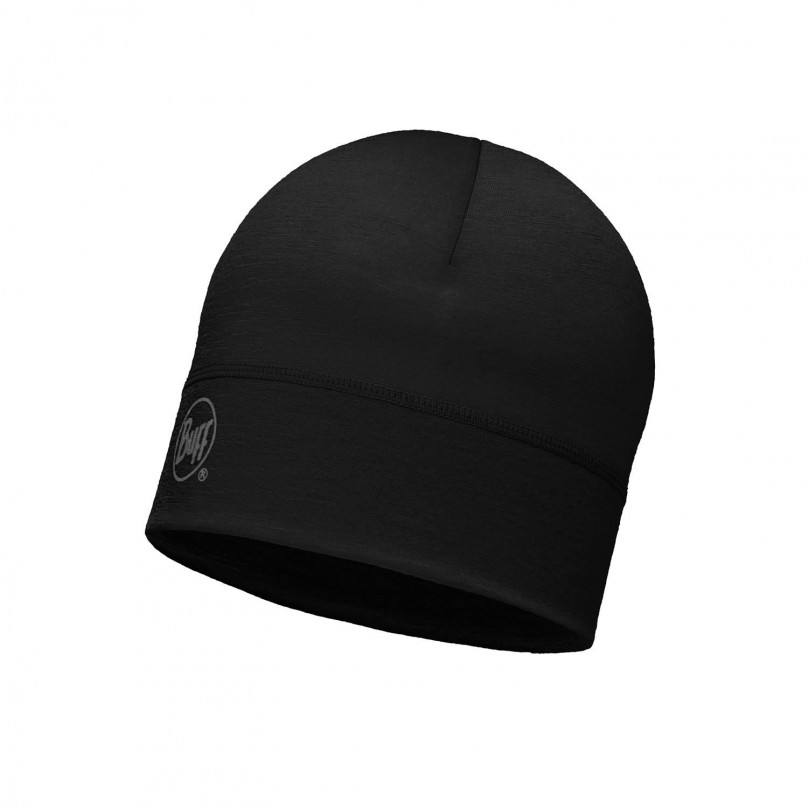 Buff Merino Hat Black pipo