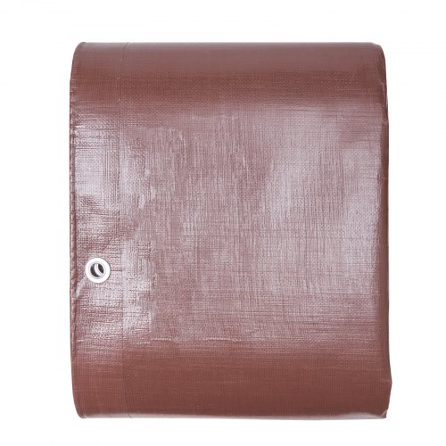 VEVOR Tarp 609.6 x 1219.2 cm 0.41 mm Extra Thick, Waterproof Poly Plastic Tarps Cover, Multi-Purpose Outdoor Tarpaulin with Grommets & Reinforced Edges for Truck, RV, Boat, Camping (Brown)