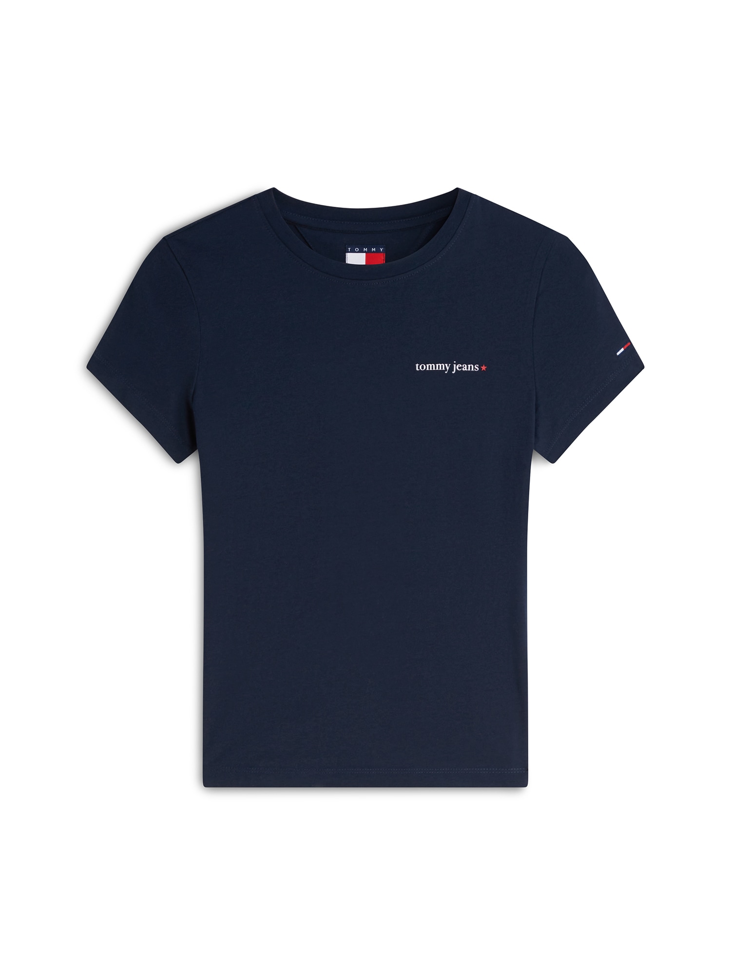 Tommy Jeans Paita 'Logo Slim'  laivastonsininen / valkoinen