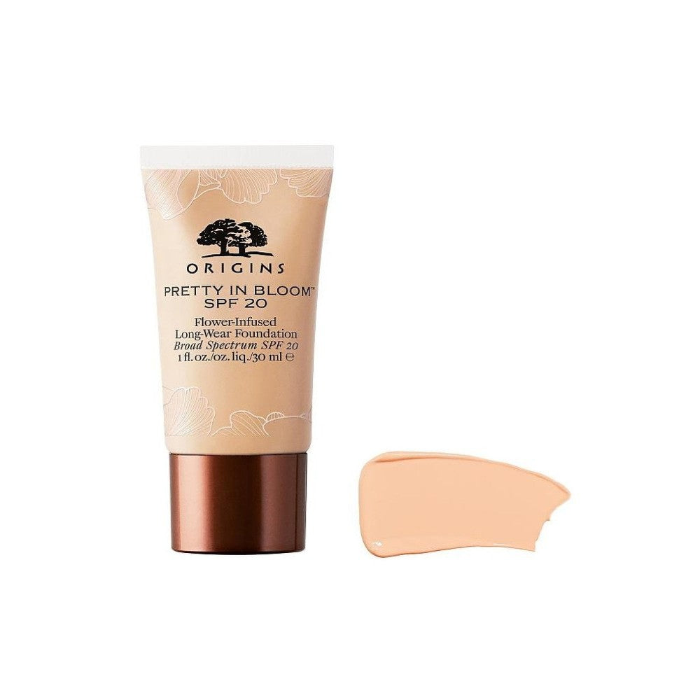 Origins, Pretty In Bloom, pitkäkestoinen, kermainen meikkivoide, 540, Medium Deep Golden Warm, SPF 20, 30 ml